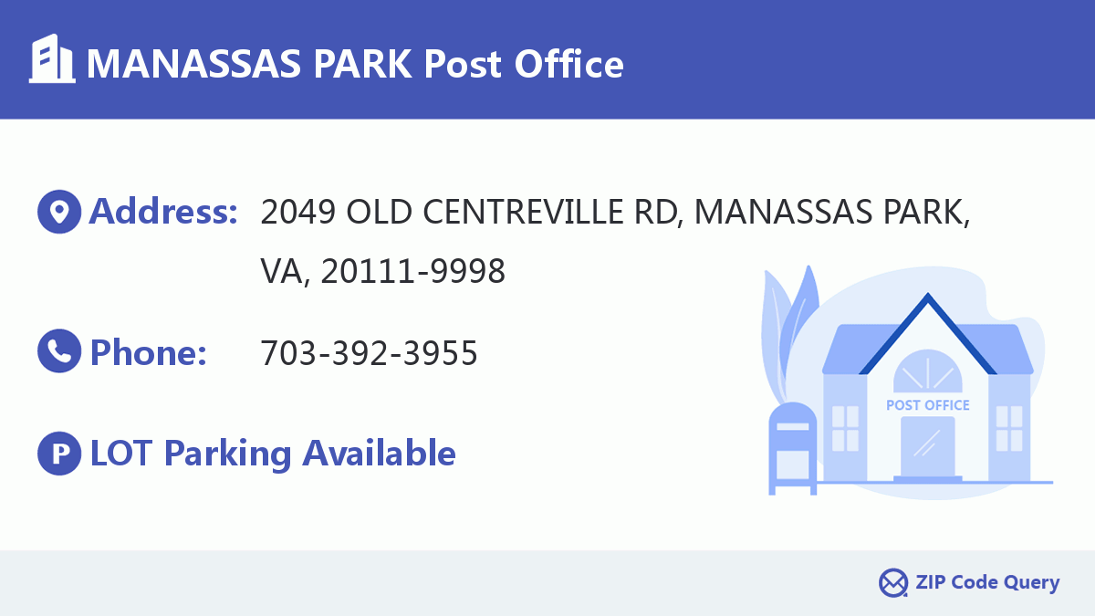 Post Office:MANASSAS PARK