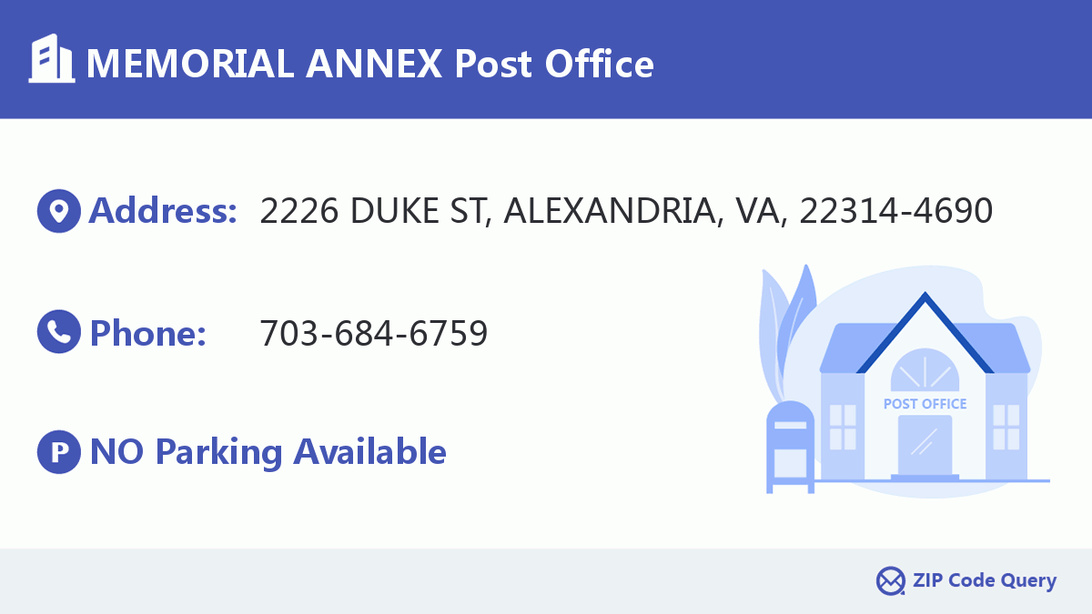 Post Office:MEMORIAL ANNEX