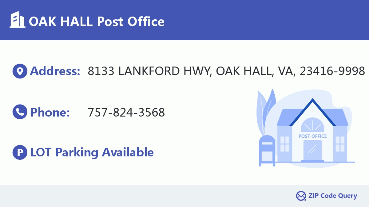 Post Office:OAK HALL