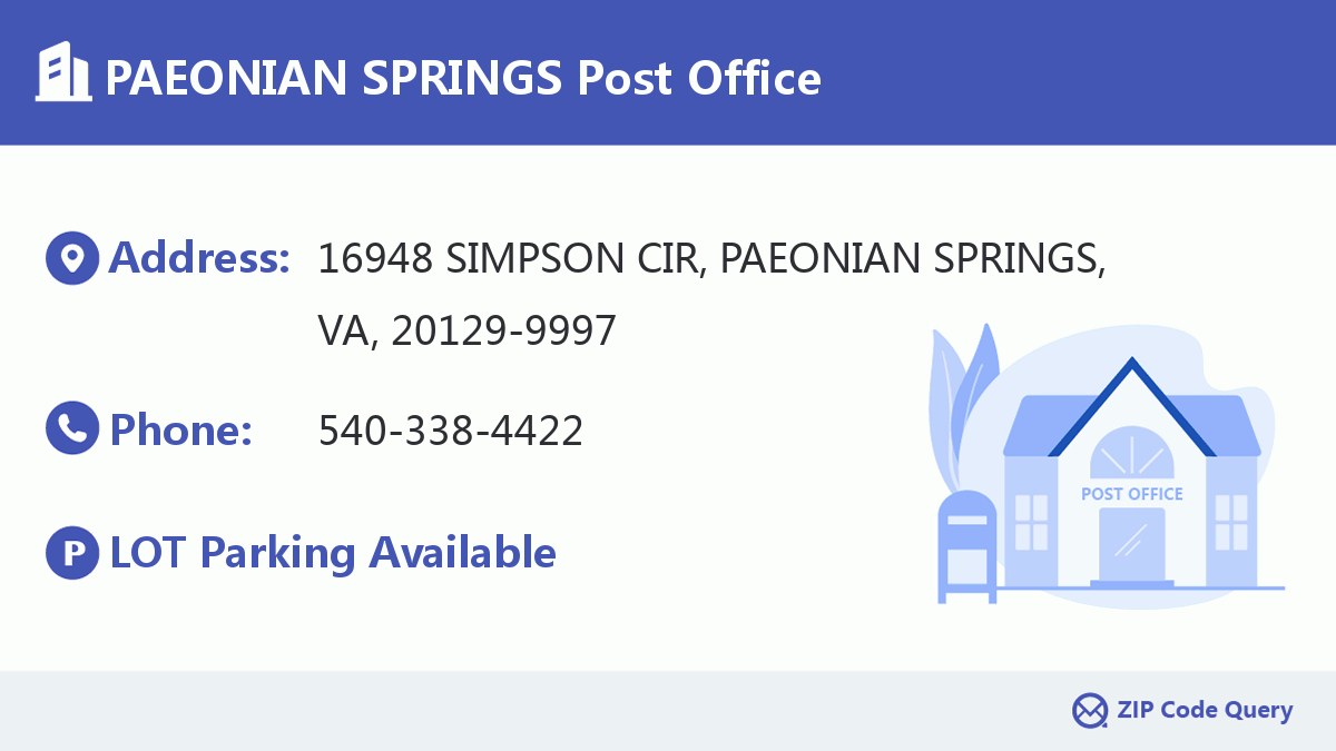 Post Office:PAEONIAN SPRINGS
