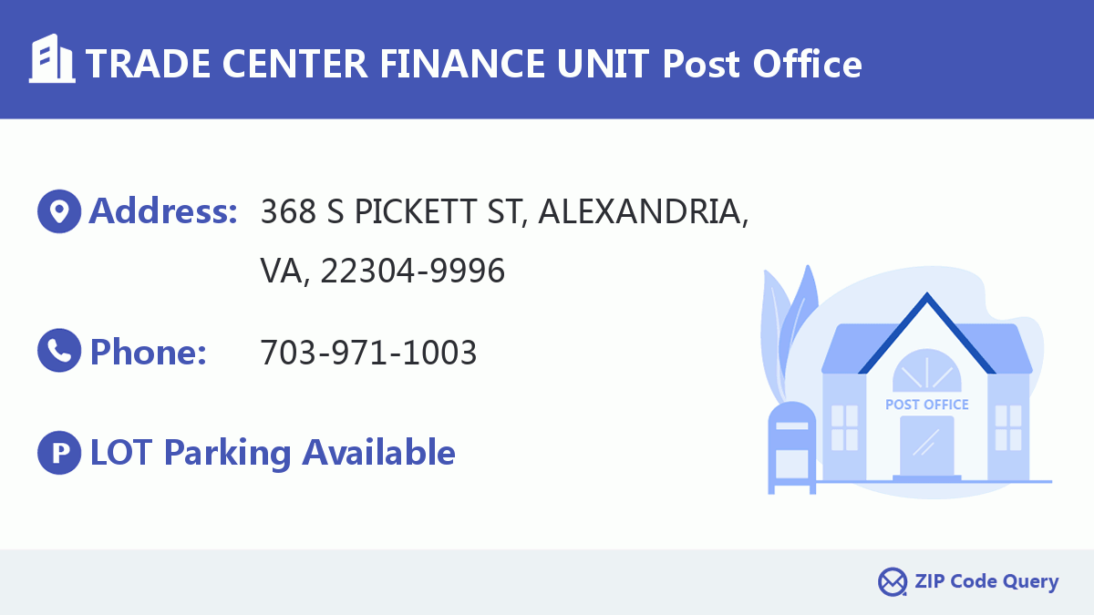 Post Office:TRADE CENTER FINANCE UNIT